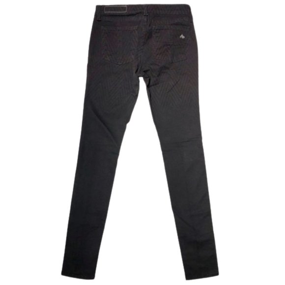 Rag & Bone Low Rise Chevron Ombre Black and Cranberry Legging Jeans - Picture 2 of 11